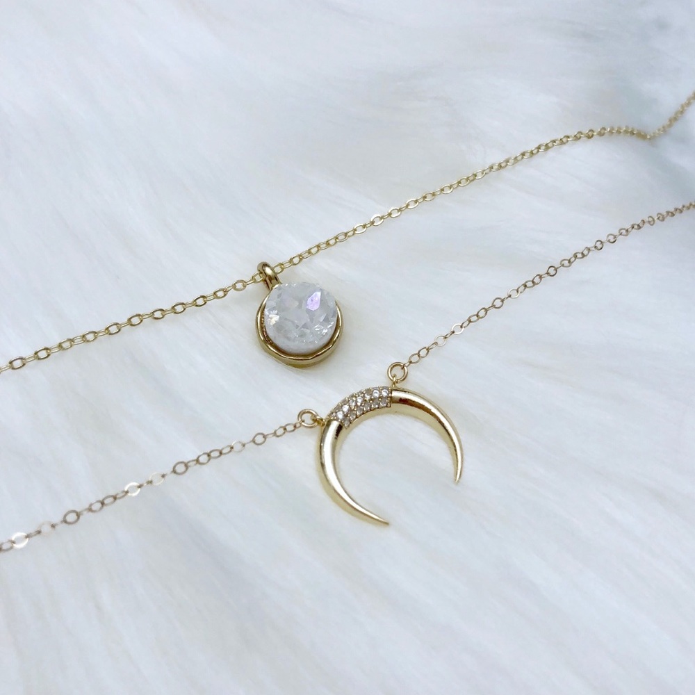 Dainty Gold Druzy Necklace - Picture 1 of 6